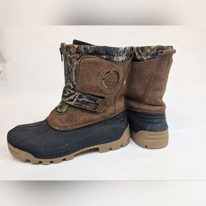 Ozark Trail Leather Snow/Rain Camo Hunting Boots Men's Size 6 Women's Size 8